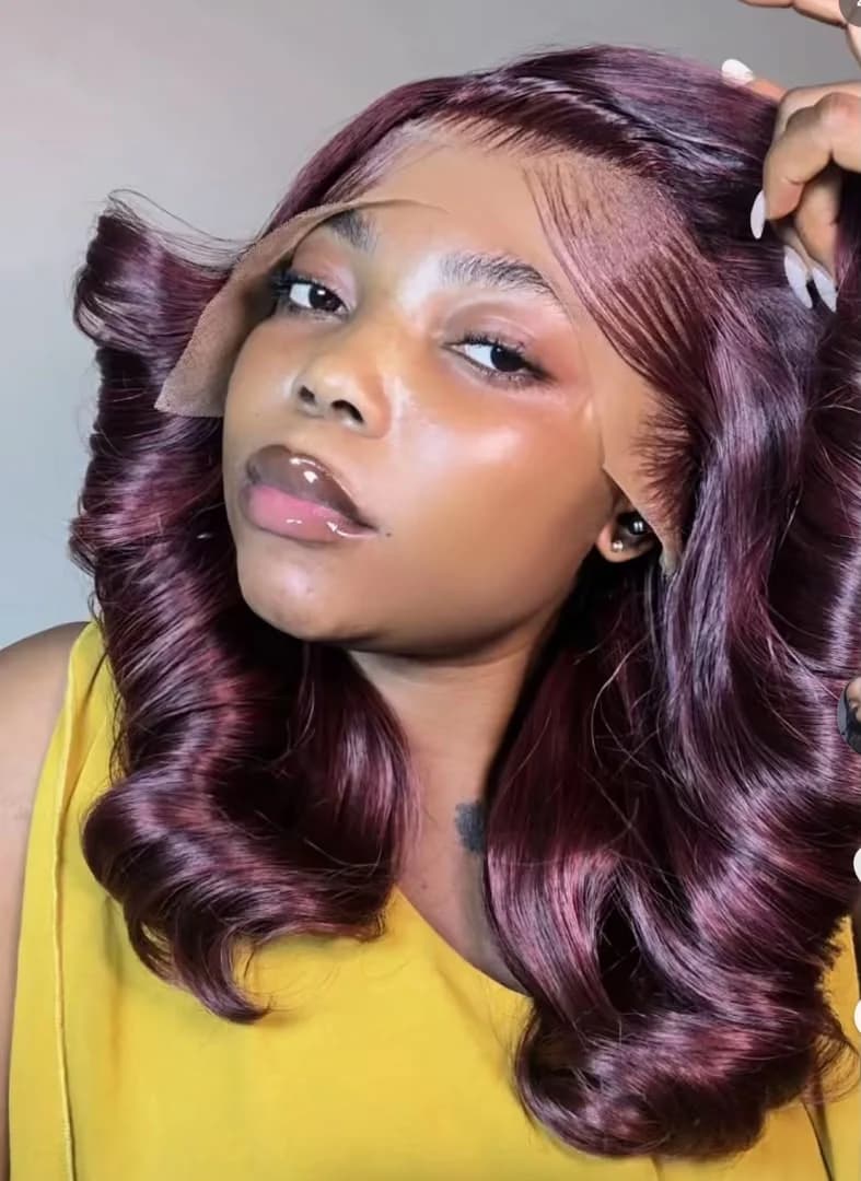 Full frontal wig with transparent swiss lace